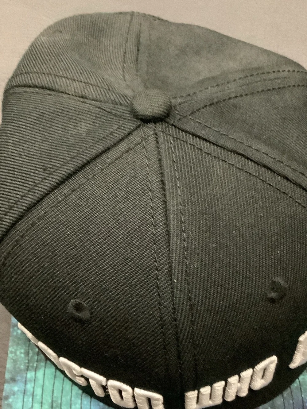 Doctor Who Black Snapback Hat with Galaxy Brim